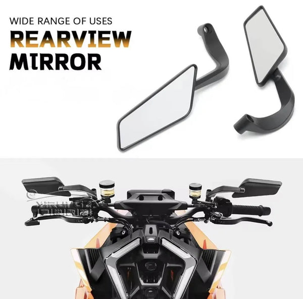 Motorcycle Rearview Mirror Black Wind Wing 360° Adjustable