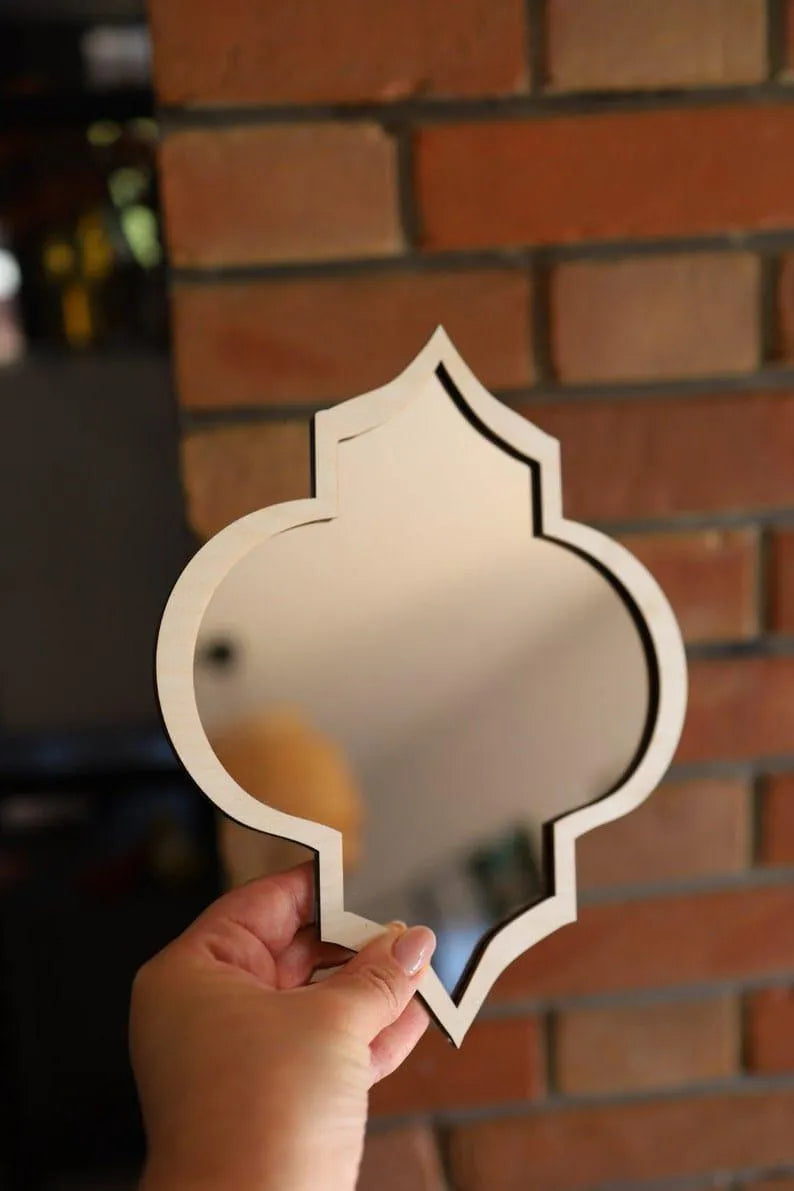 Modern Beige Acrylic Wall Mirror Set 4pcs