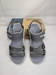 Men Grey Microfiber Casual Sandals with Straps