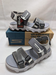 Men Grey Microfiber Casual Sandals with Straps