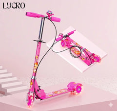 Scooty for Kids Heavy-Duty Outdoor e wheels Scotty with Hand Breaks, Adjustable Handlebar Strong Frame, Lightweight, Smooth and Fun Ride Kids Scooty Cycle, Tyre Lights
