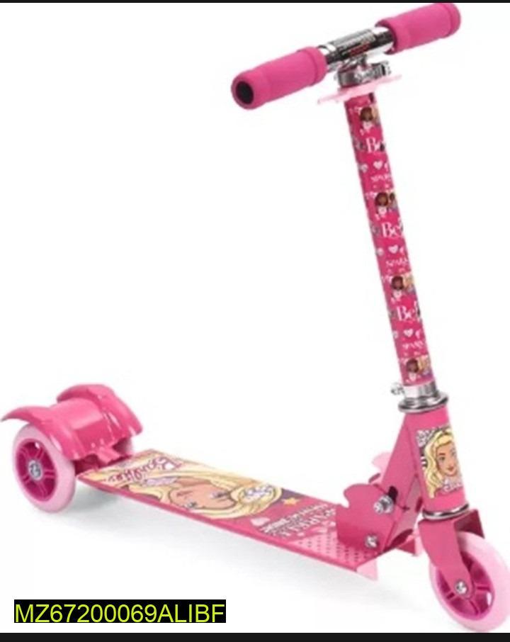 Pink Character Scooty For Kids Metal Durable