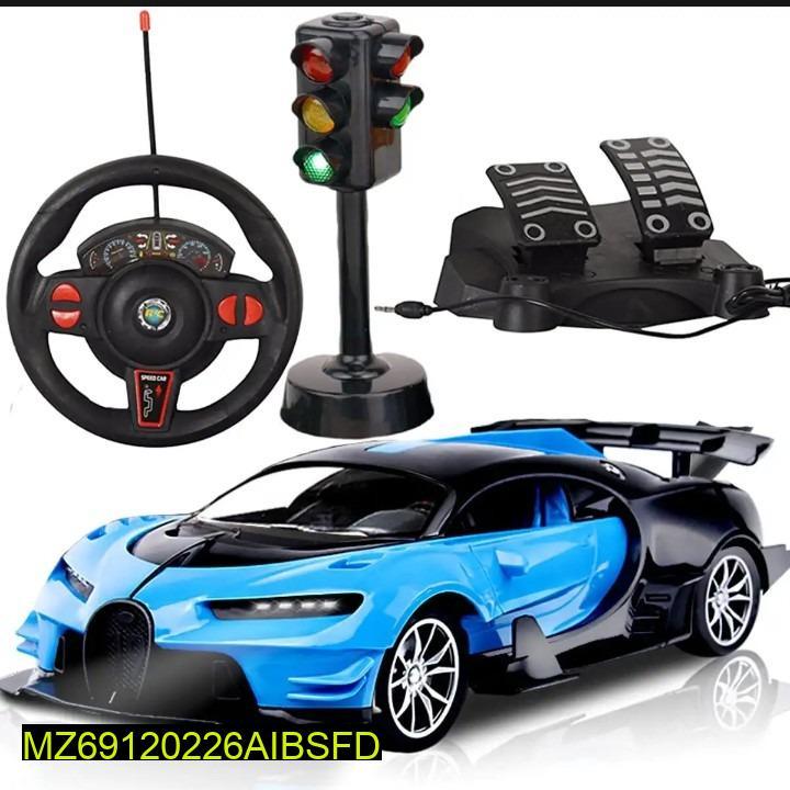 Realistic RC Car Blue Black Racing Toy for Kids