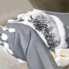 Washing Gloves Silicone Waterproof Insulated Gloves Bathroom Kitchen and Bathroom Cleaning Car Wash Multi-purpose Gloves