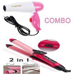 Combo Of Hair Dryer Plus 2 In 1 Hair Straightener & Curler