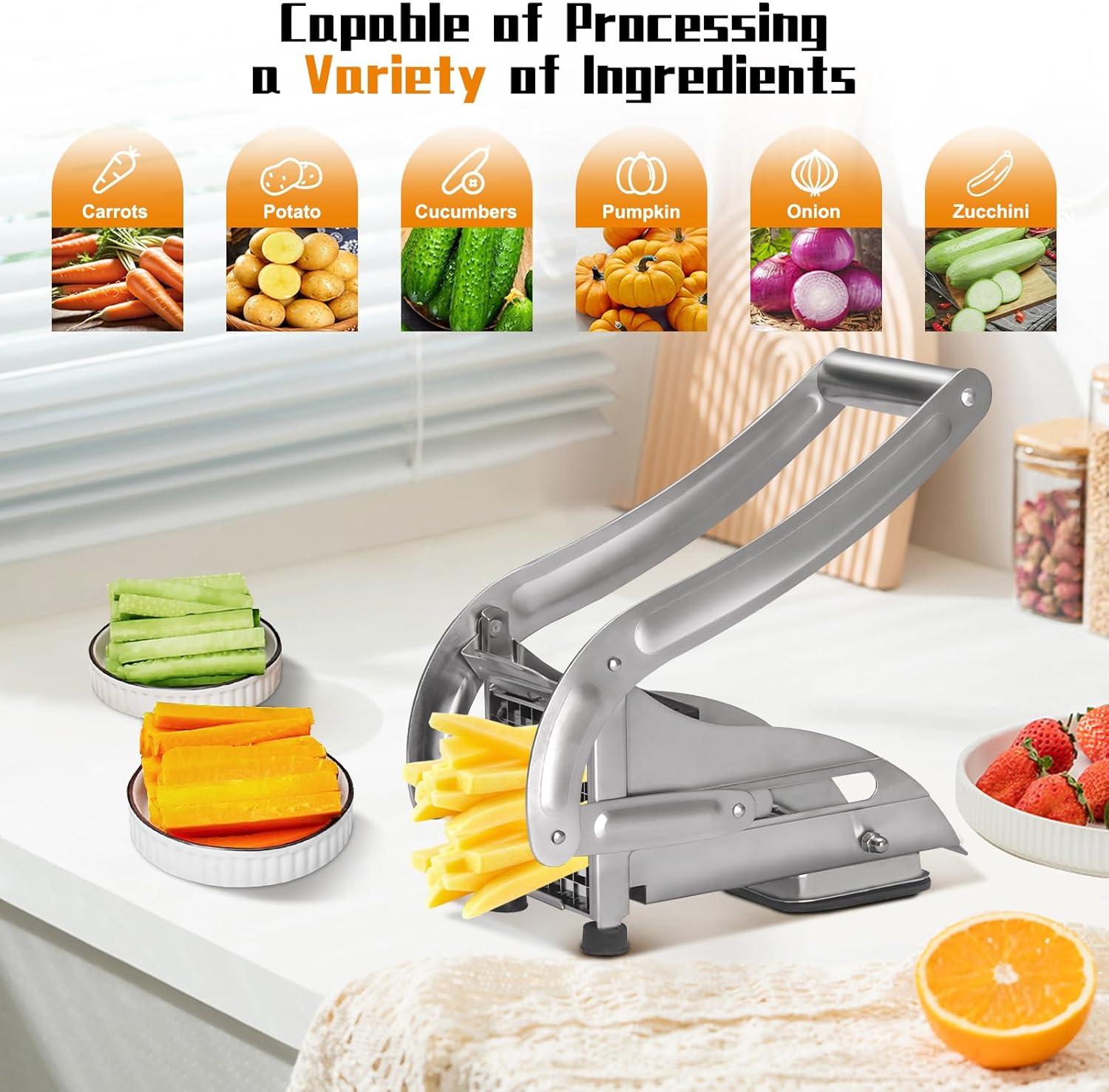 Potato Chips Making Machine Stainless Steel French Fry Potato Cutter Slicer Chipper Cucumber Slice Cut Kitchen Gadgets