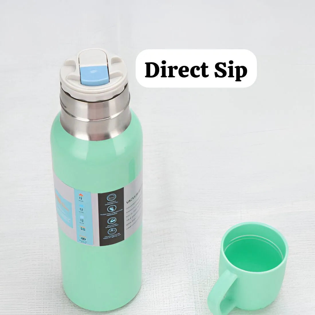 Red Box Vacuum Flask Bottle with 3 Cups and Gift Box Random color